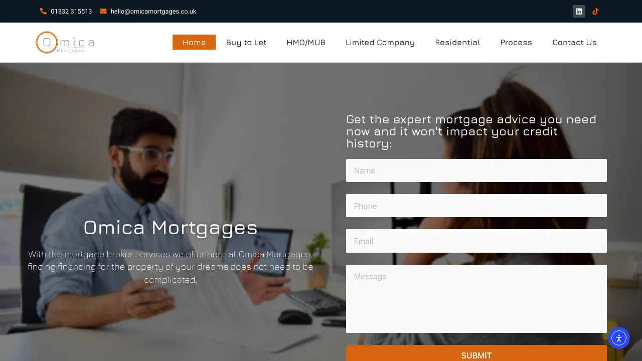 Omica Mortgages website preview