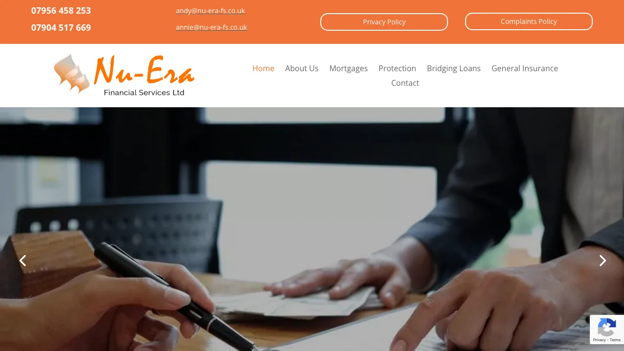 Nu-era Financial Services website preview