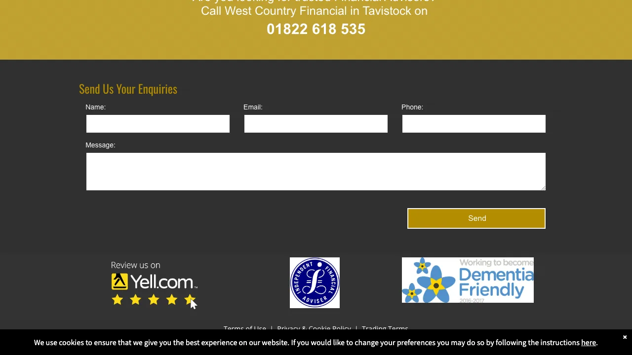 West Country Financial website preview