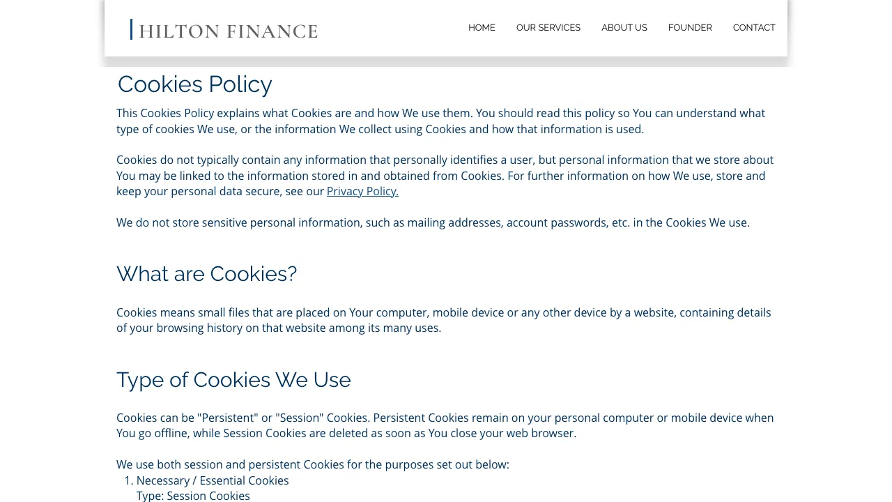 Hilton Finance website preview