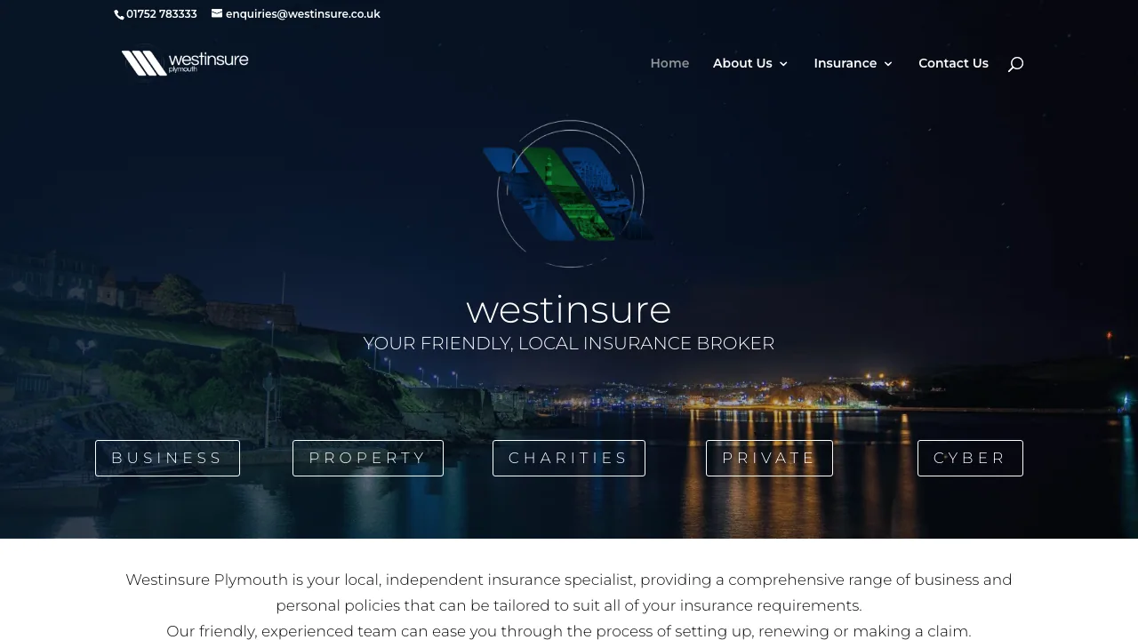 Westinsure Plymouth website preview