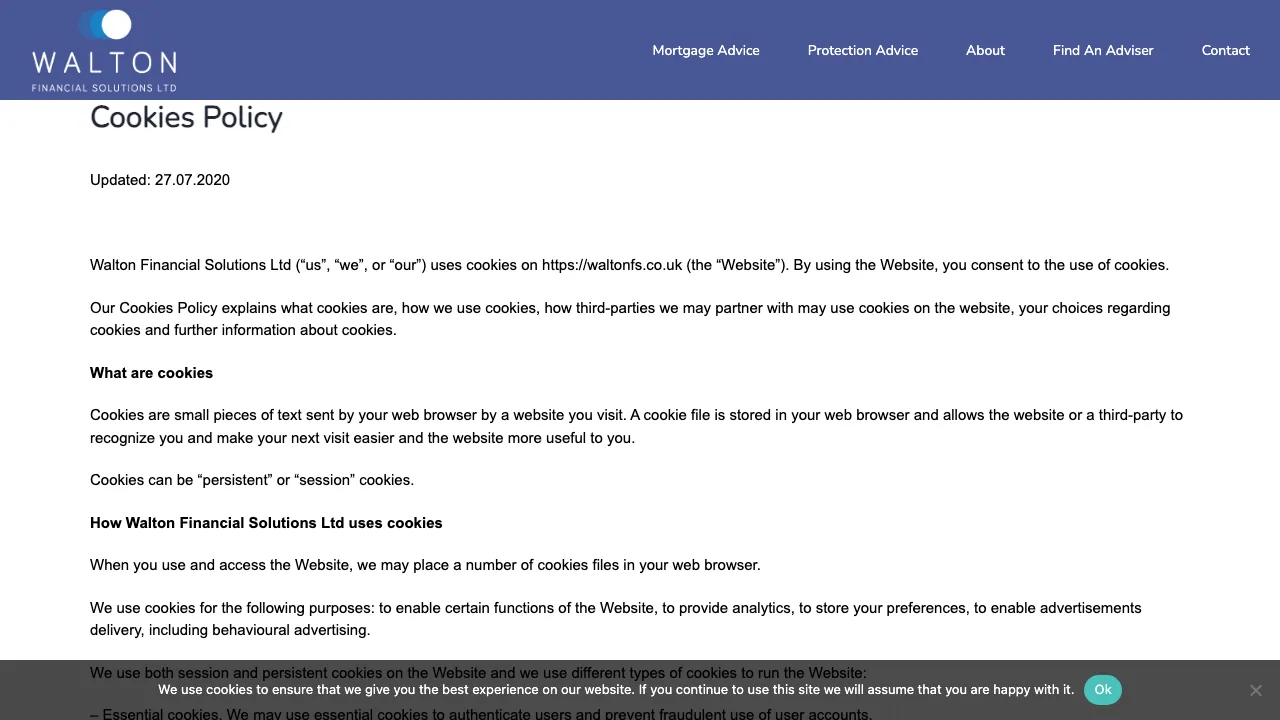Walton Financial Solutions Ltd website preview