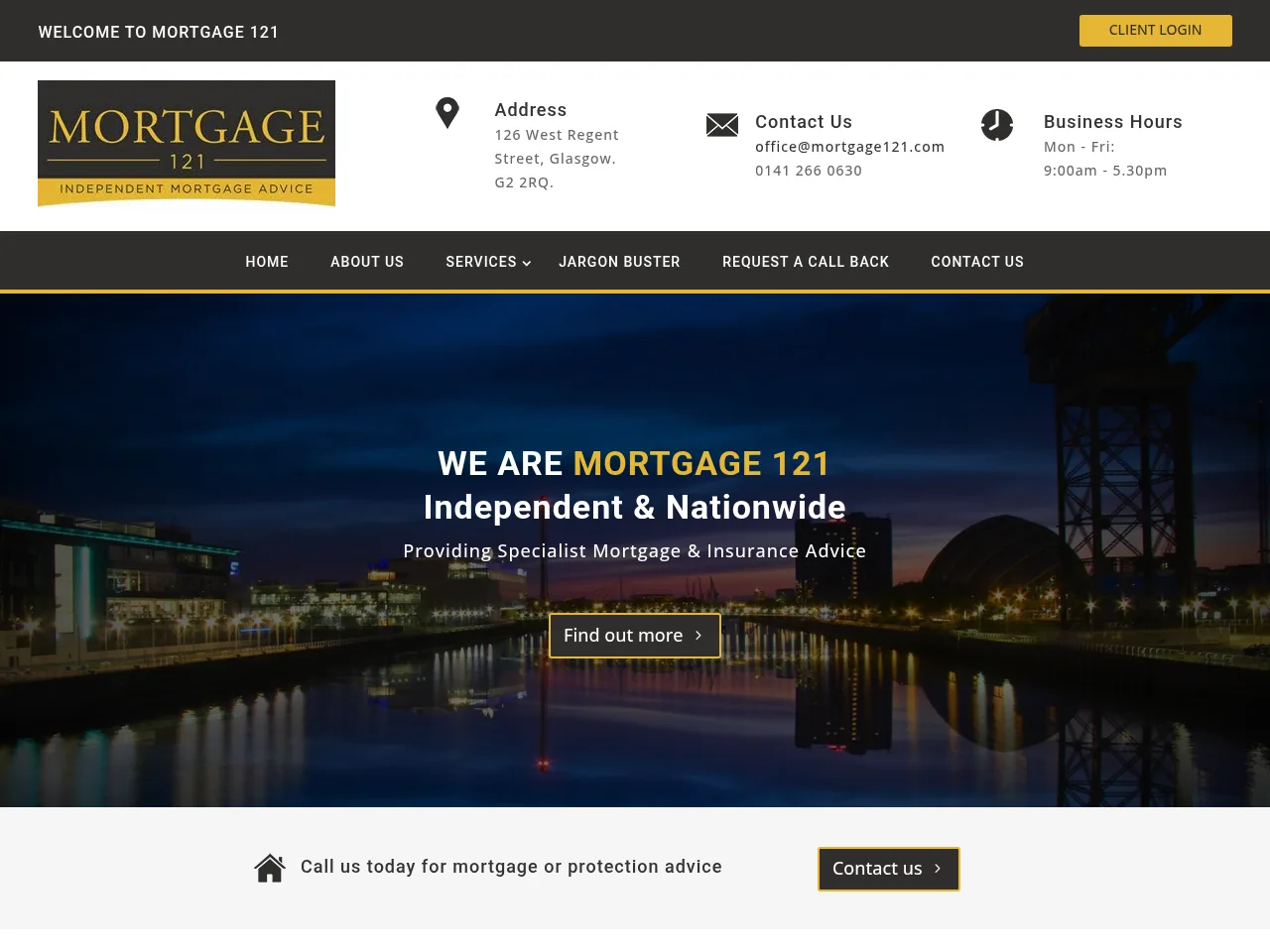 MORTGAGE 121 website preview