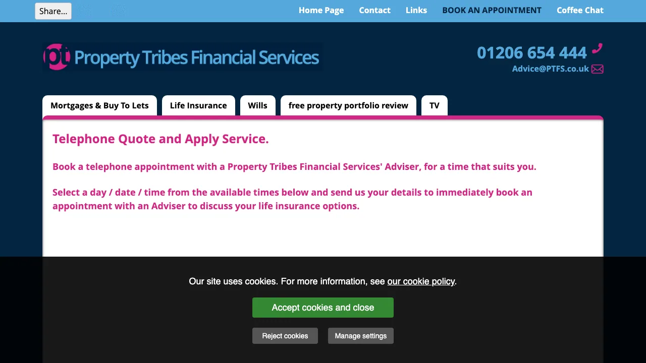Property Tribes Financial Services website preview