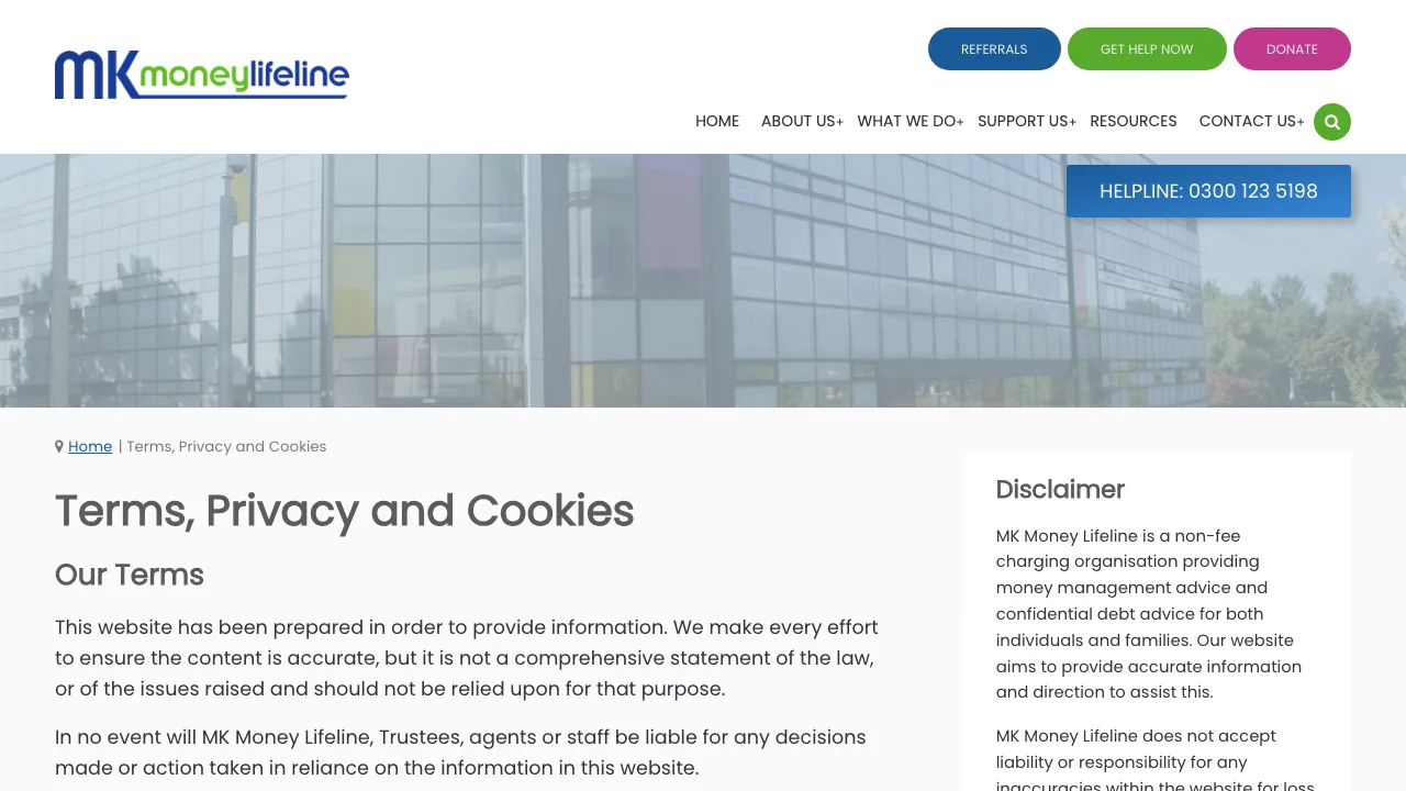 MK Money Lifeline website preview