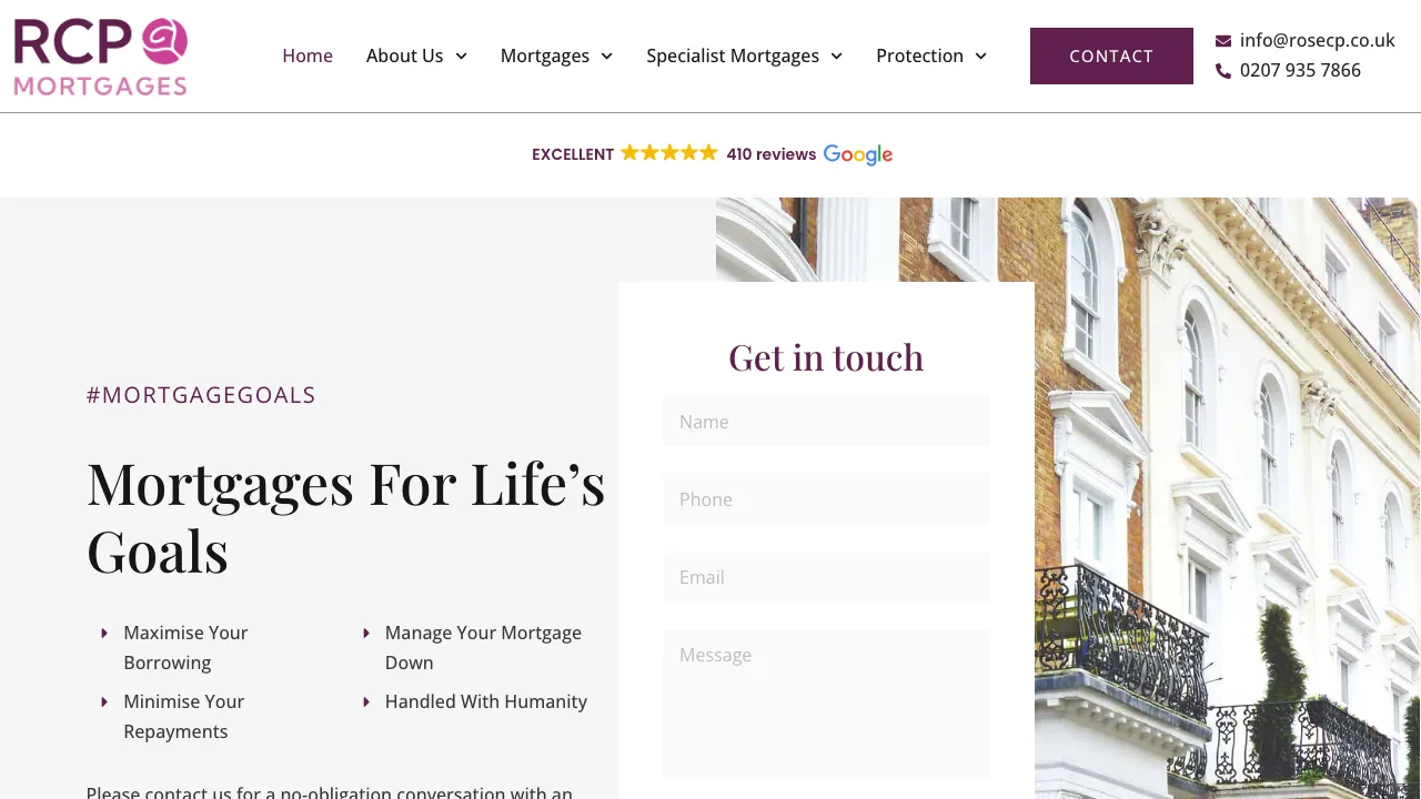 RCP Mortgages - Mortgage Advisors website preview