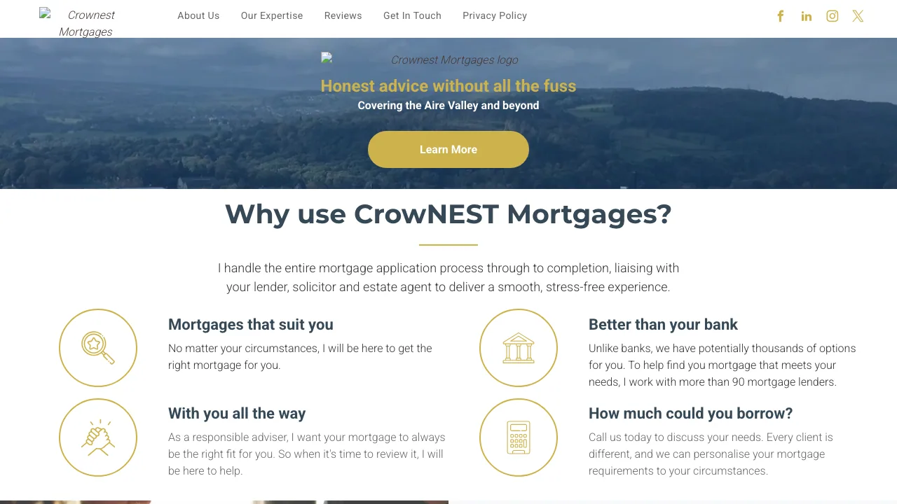 CrowNEST Mortgages website preview