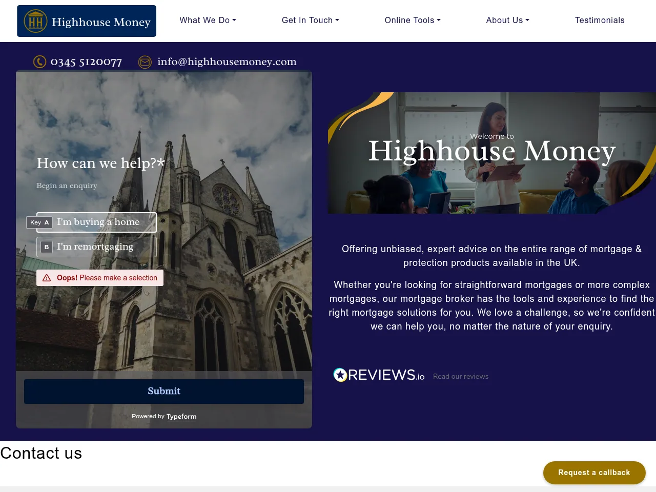 Highhouse Money website preview