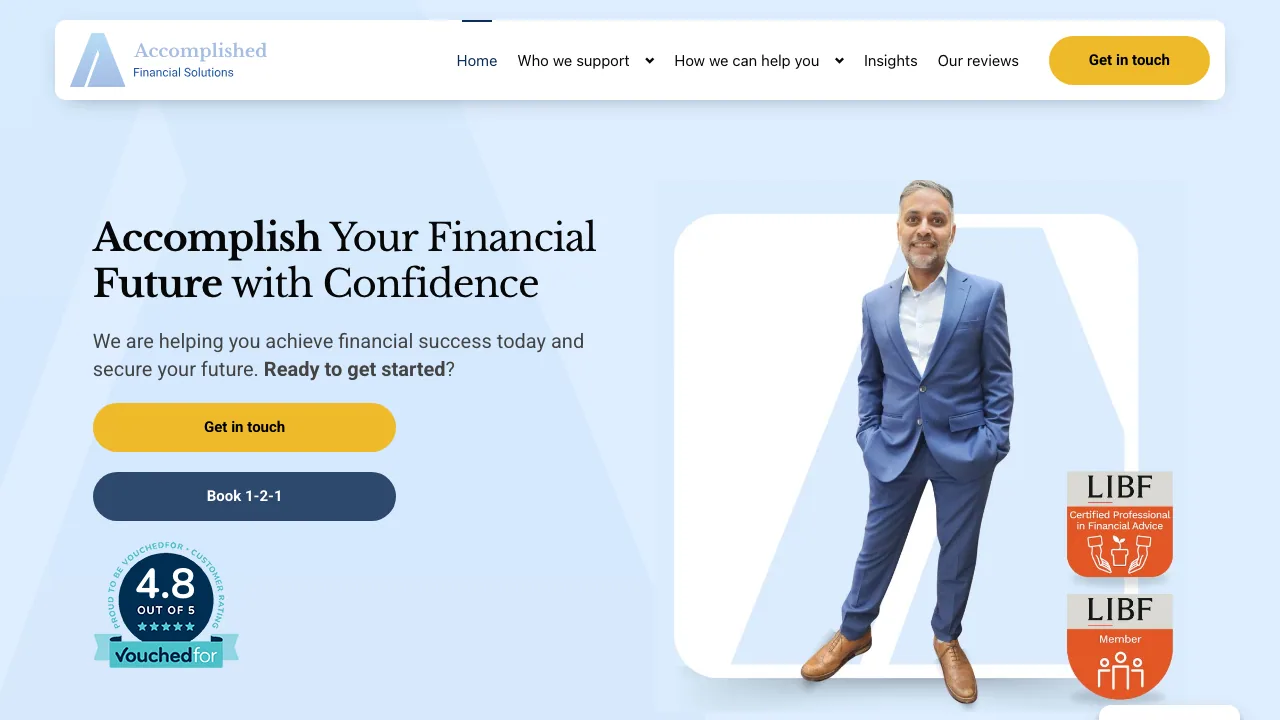 Accomplished Financial Solutions website preview