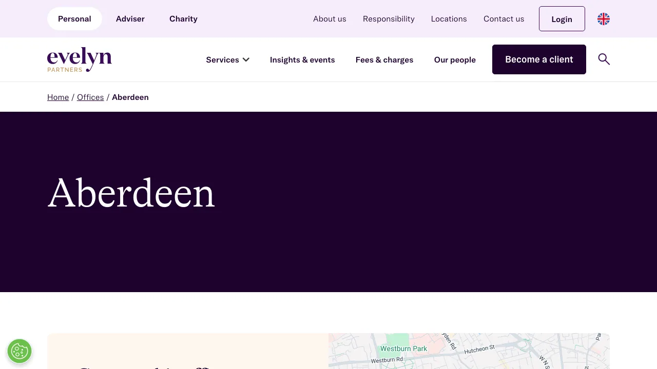 Evelyn Partners - Aberdeen website preview