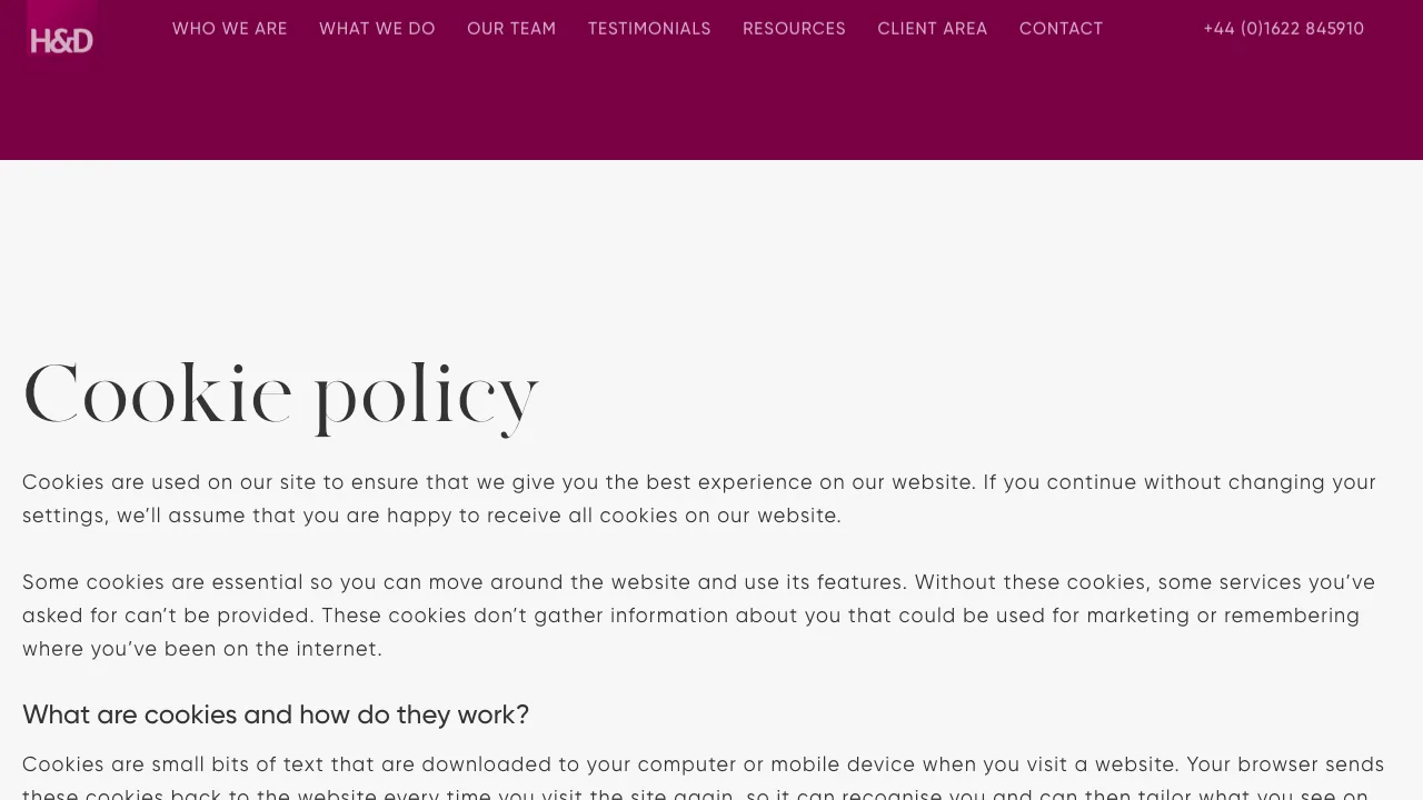 H & D Wealth website preview