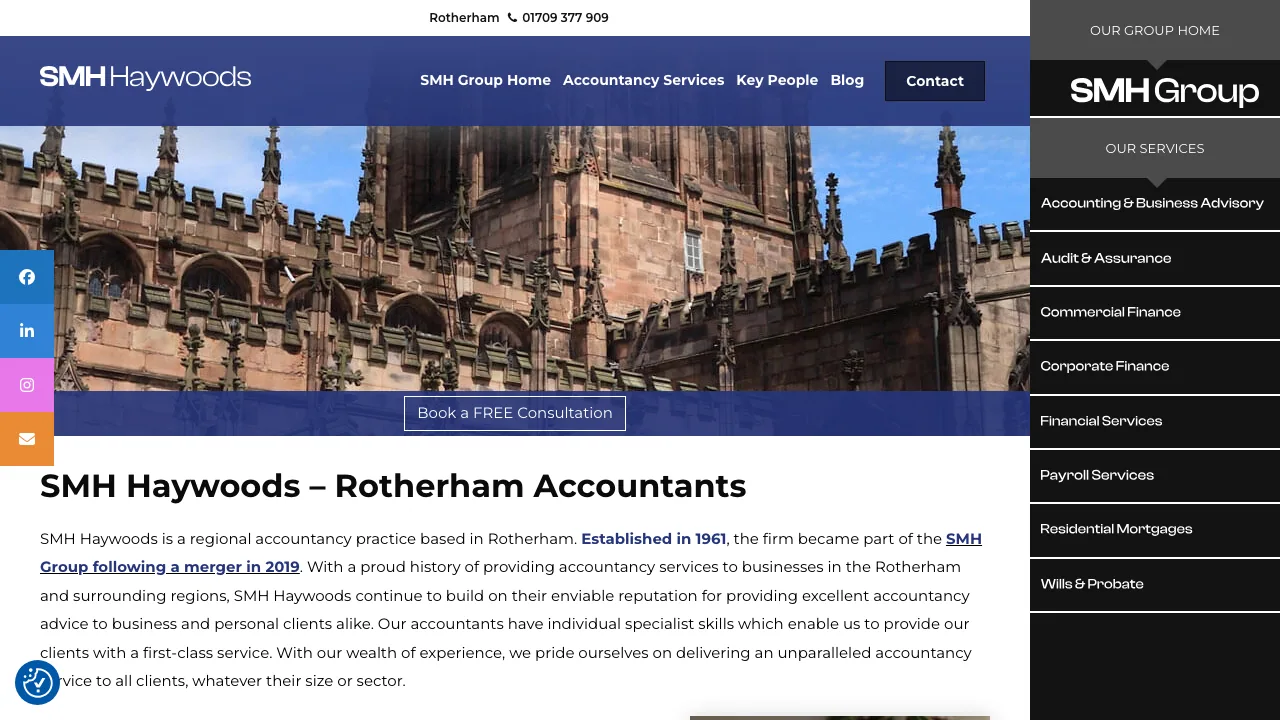 SMH Haywoods (Rotherham) website preview