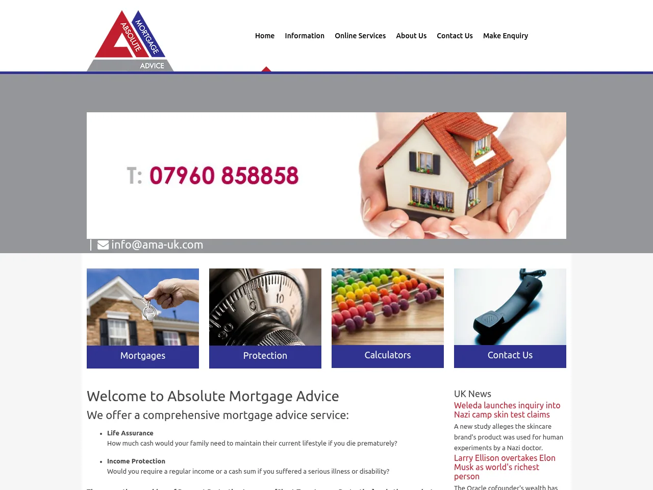 Absolute Mortgage Advice website preview