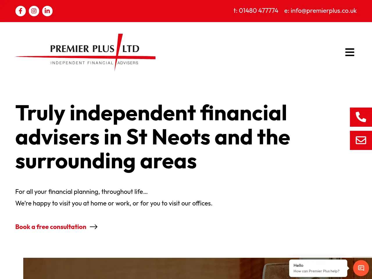 Premier Plus website preview