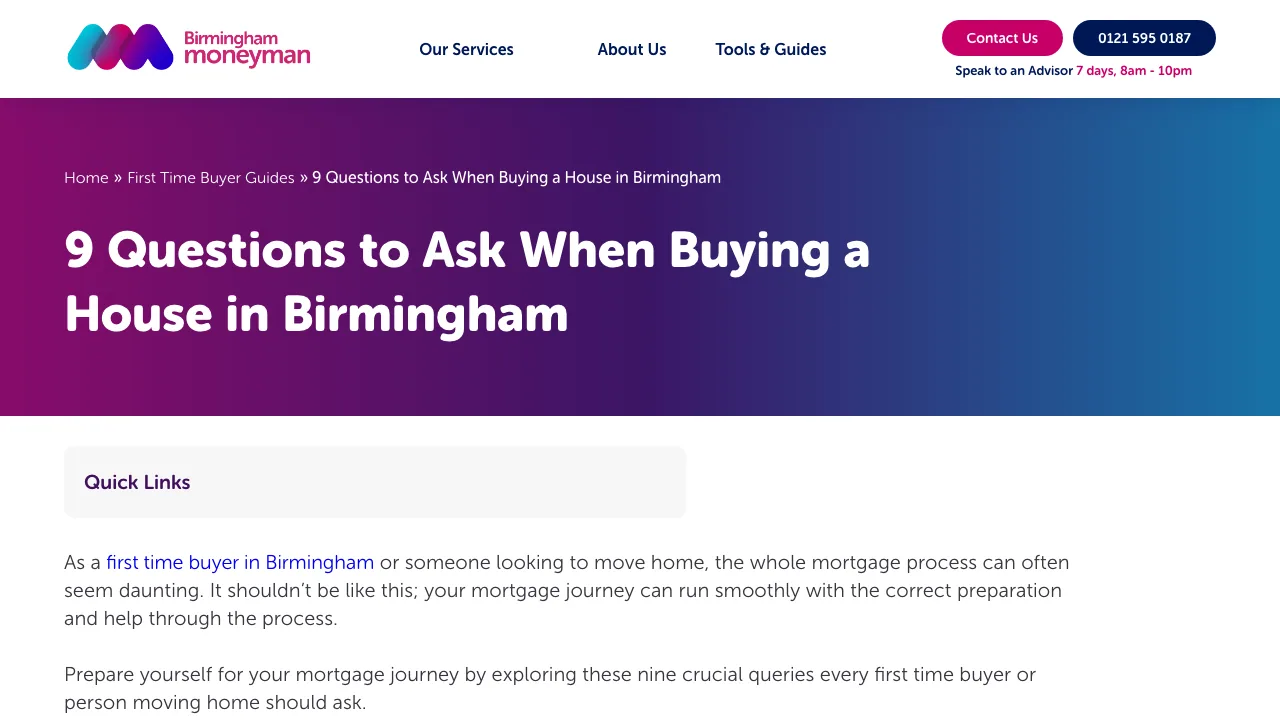 Birminghammoneyman - Mortgage Broker website preview