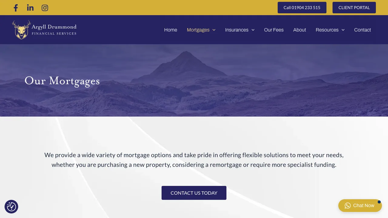Argyll Drummond Financial Services website preview