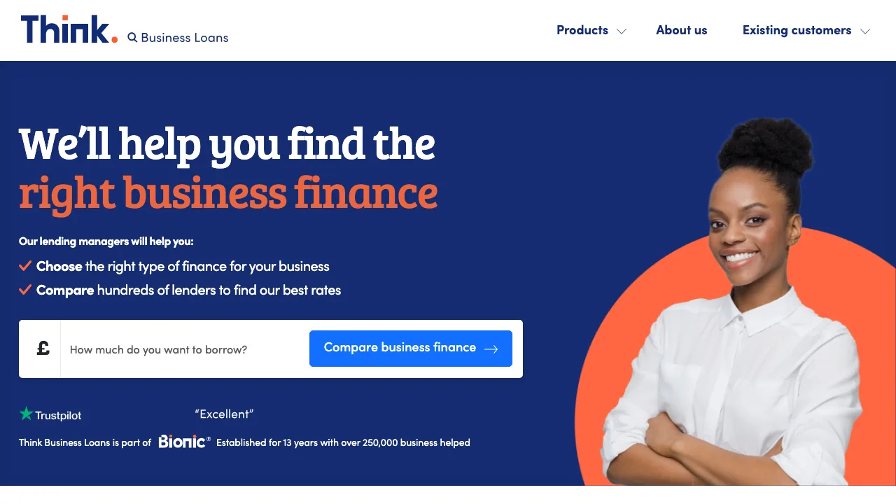 Think Business Loans website preview