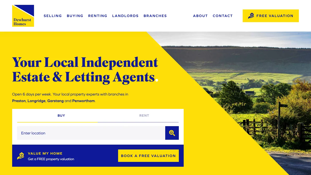 Dewhurst Homes website preview