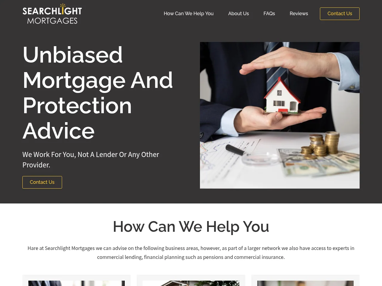 Searchlight Mortgages website preview