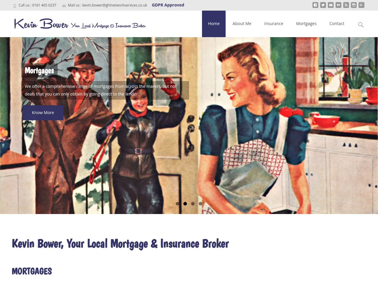 Kevin Bower Insurance and Mortgage website preview