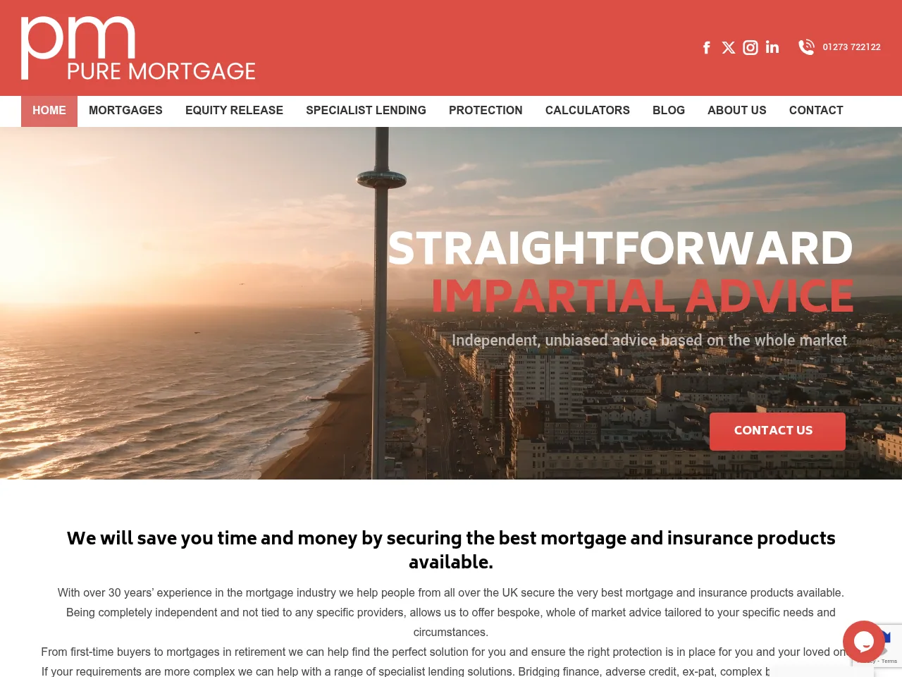 Pure Mortgage website preview