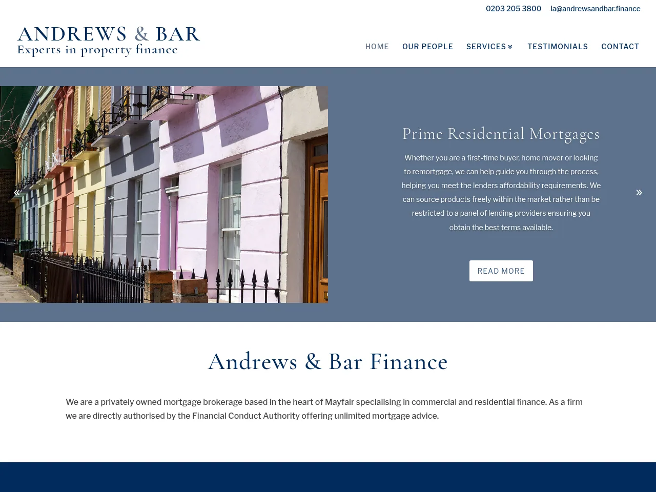Andrews & Bar Finance website preview