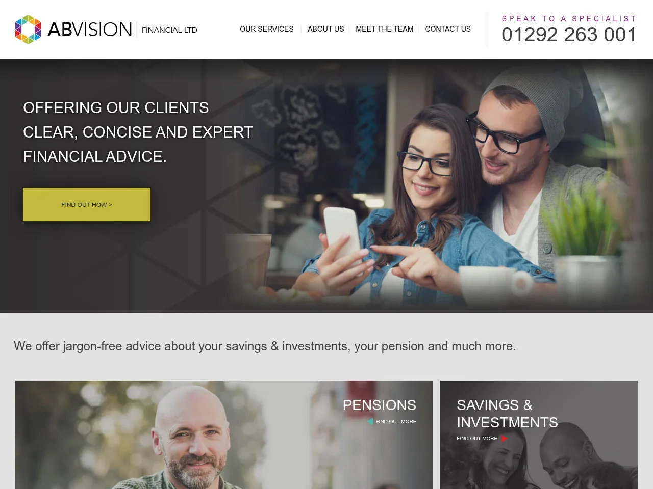 AB Vision Financial website preview