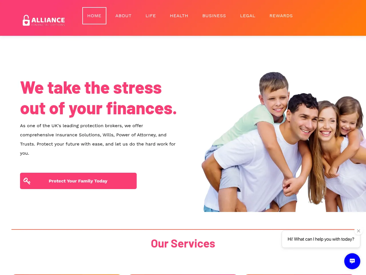 Alliance Financial Options website preview