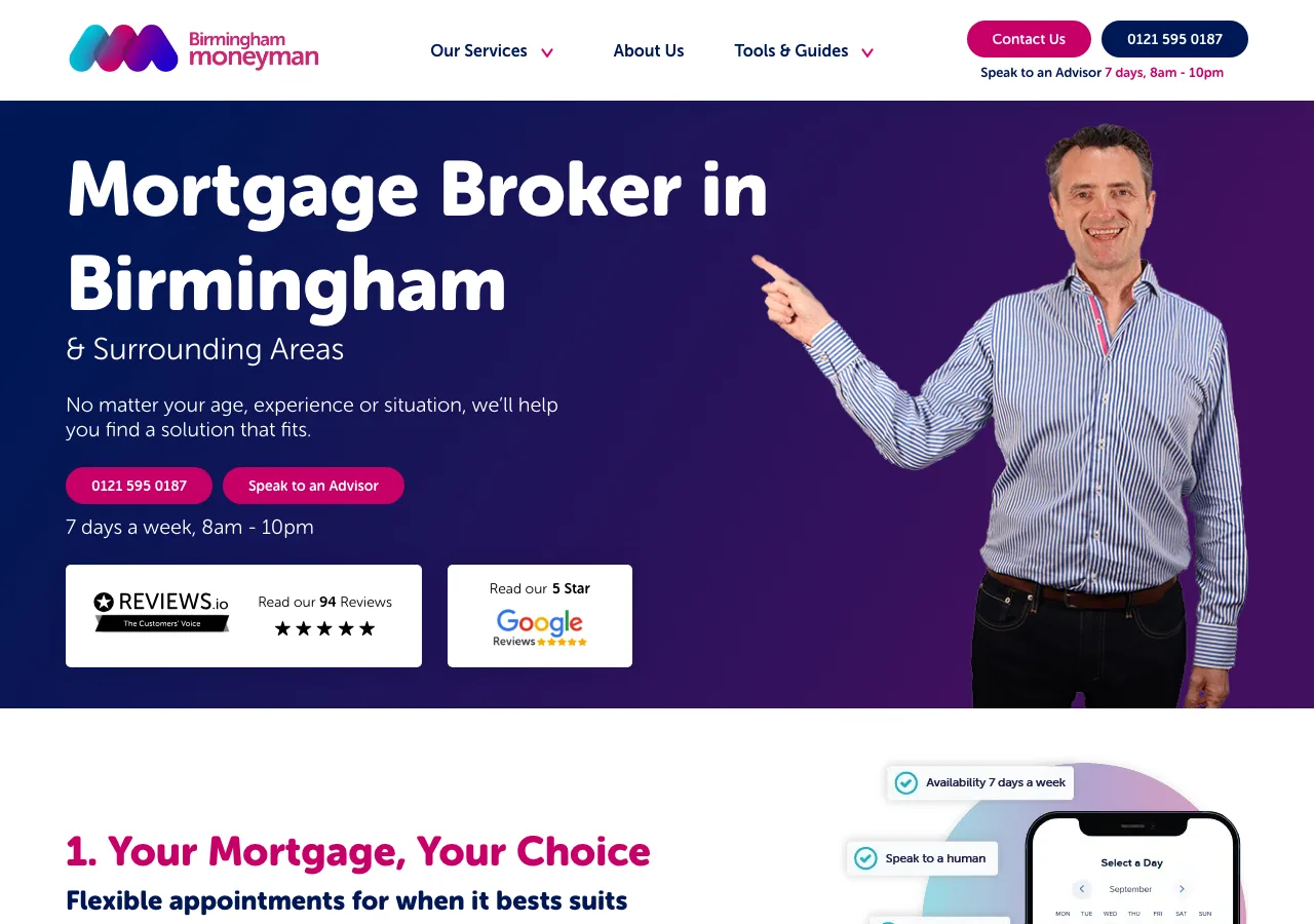 Mortgage Broker in Birmingham website preview