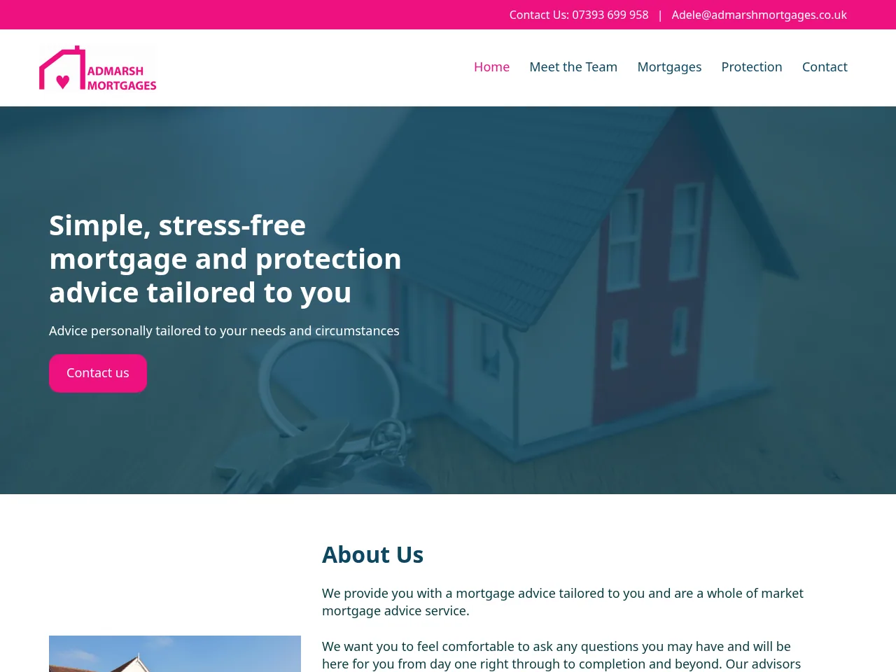 Admarsh Mortgages website preview