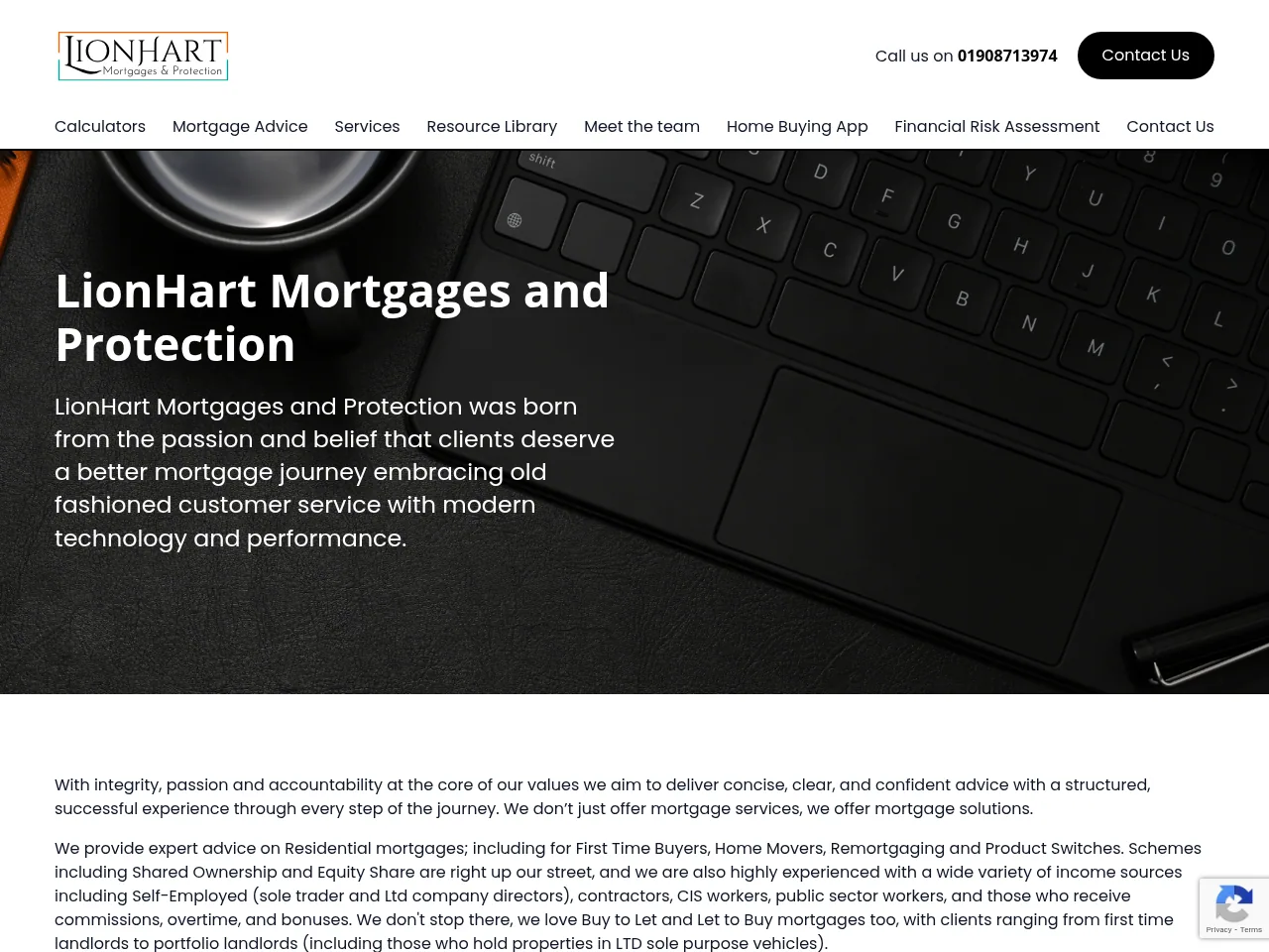 LionHart Mortgages and Protection website preview