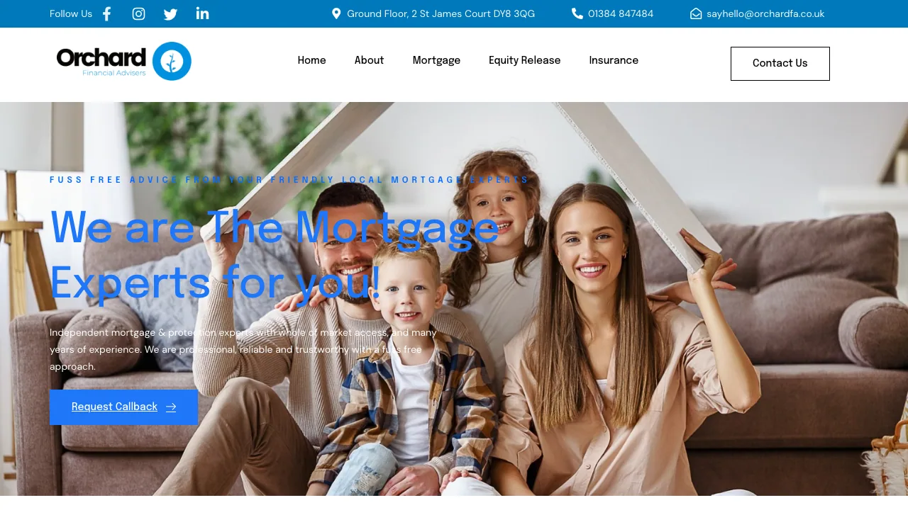 Orchard Financial Advisers Limited website preview