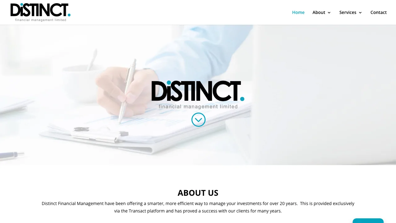 Distinct Financial Management website preview