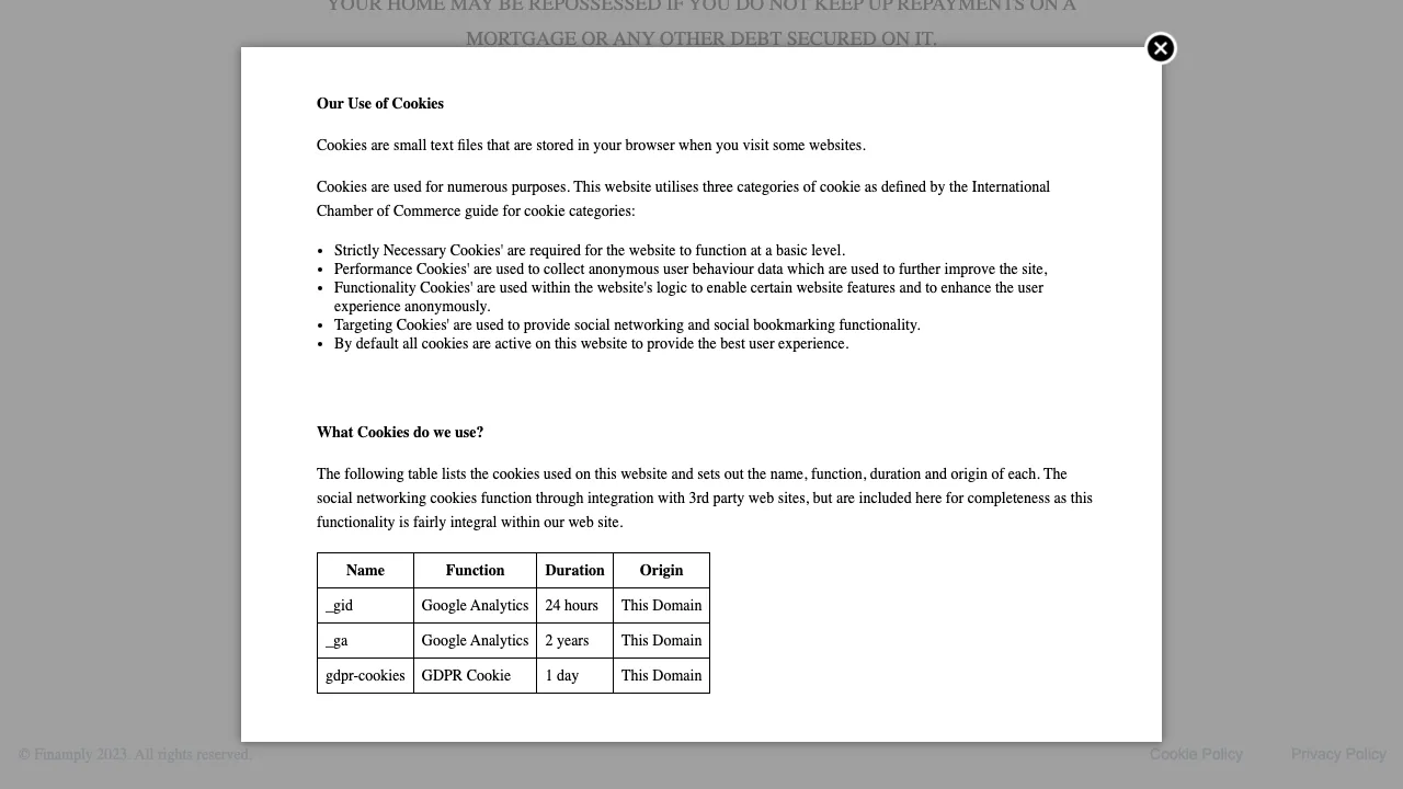 Finamply website preview