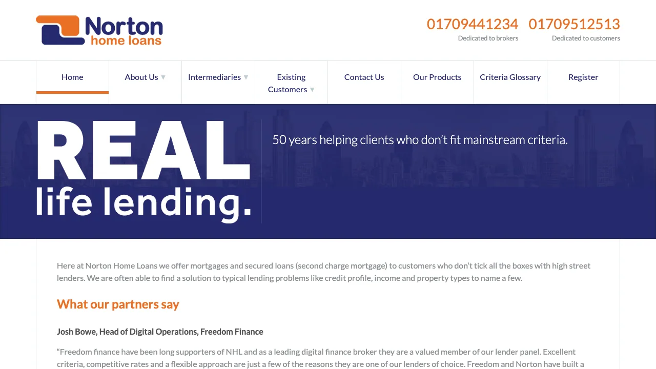 Norton Home Loans website preview