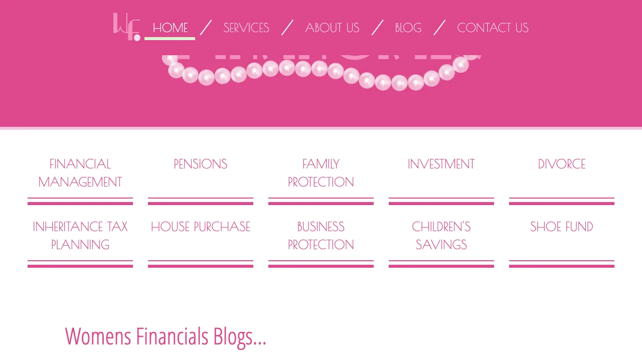 Womens Financials website preview