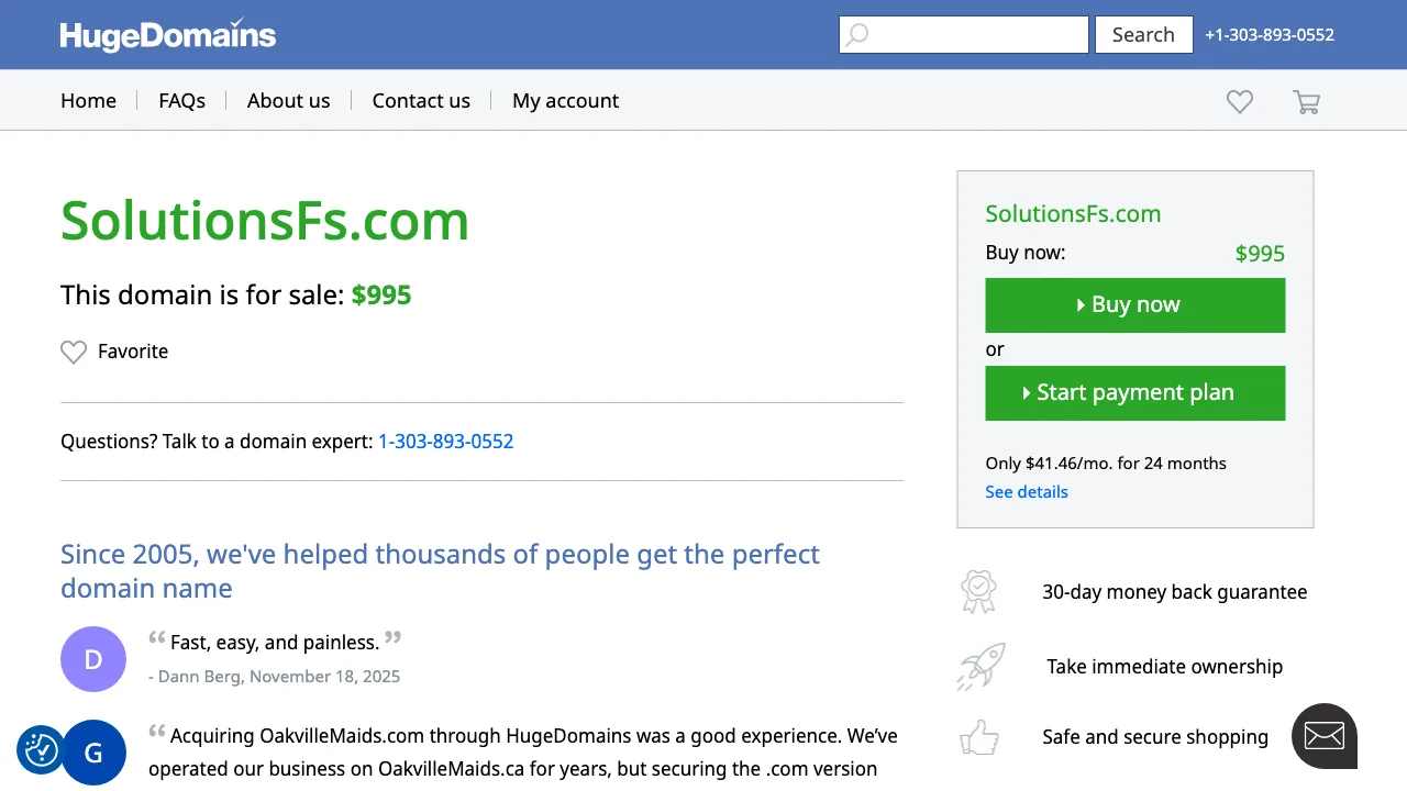 Solutions Financial Services website preview