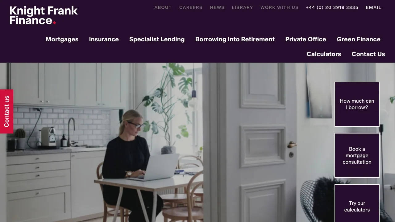 Knight Frank Finance website preview