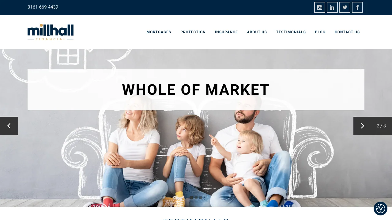 Millhall Financial Ltd - Mortgage Broker website preview