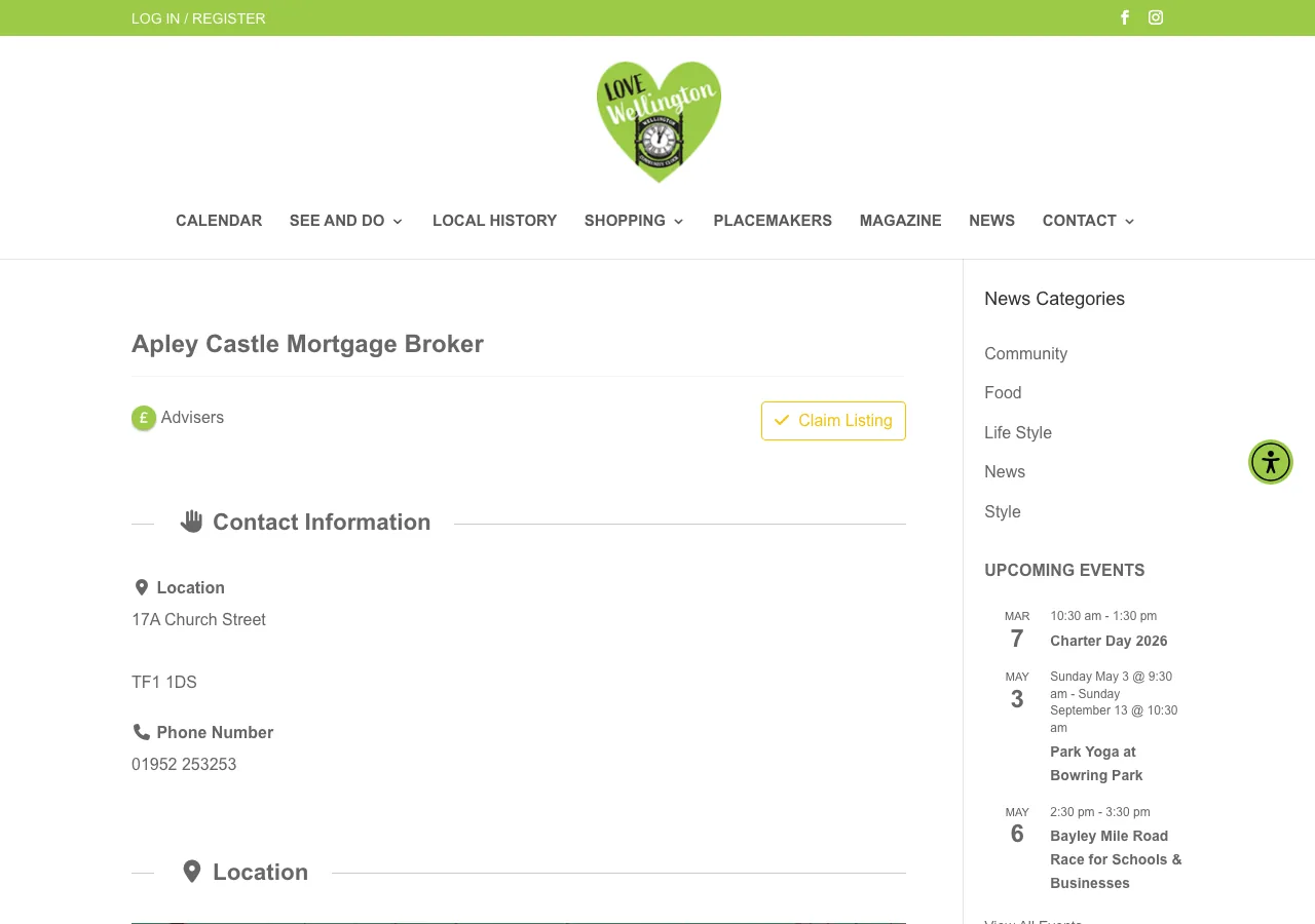 Apley Castle Mortgage Broker website preview