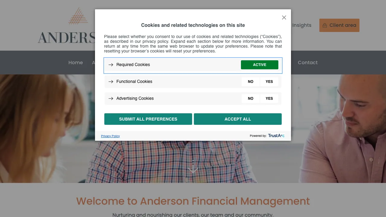 Anderson Financial Management Ltd website preview