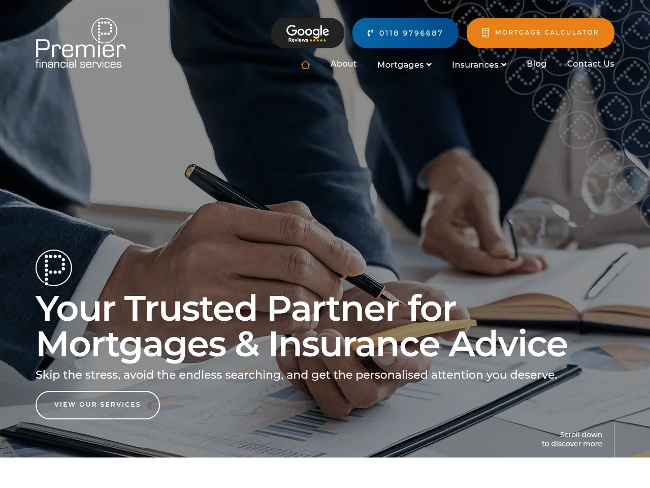 Premier Financial Services website preview
