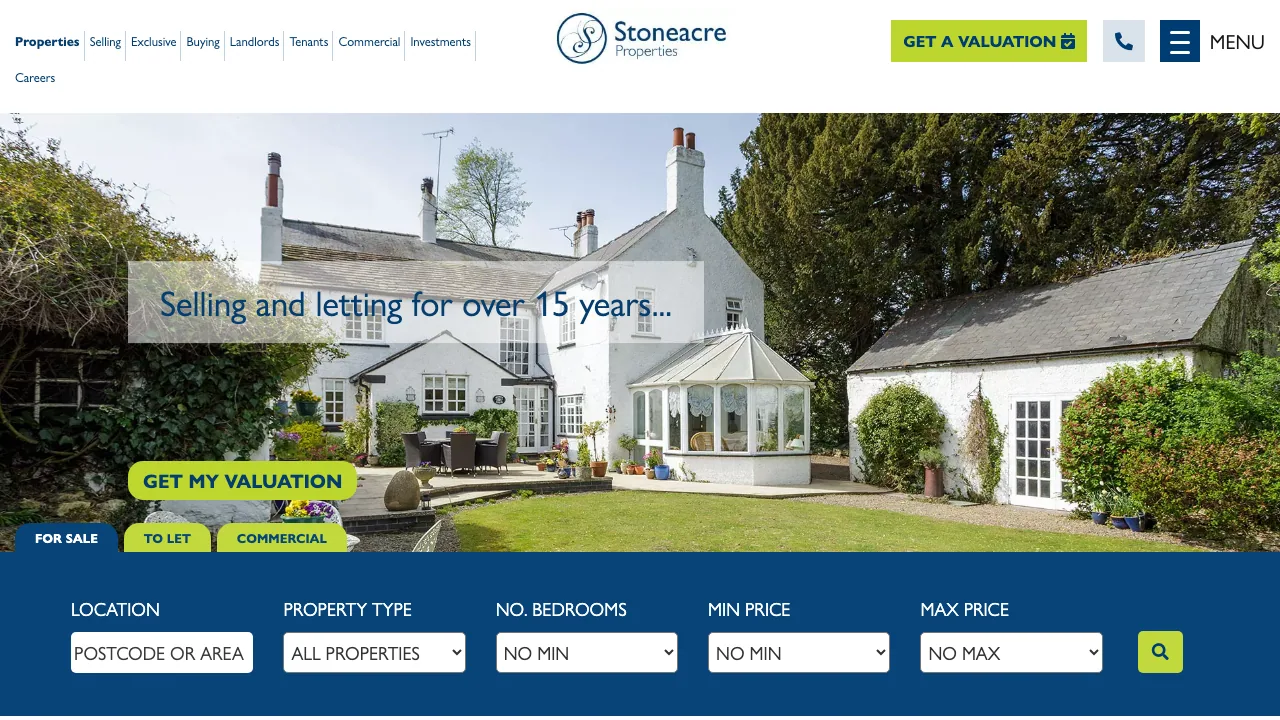 Stoneacre Properties website preview