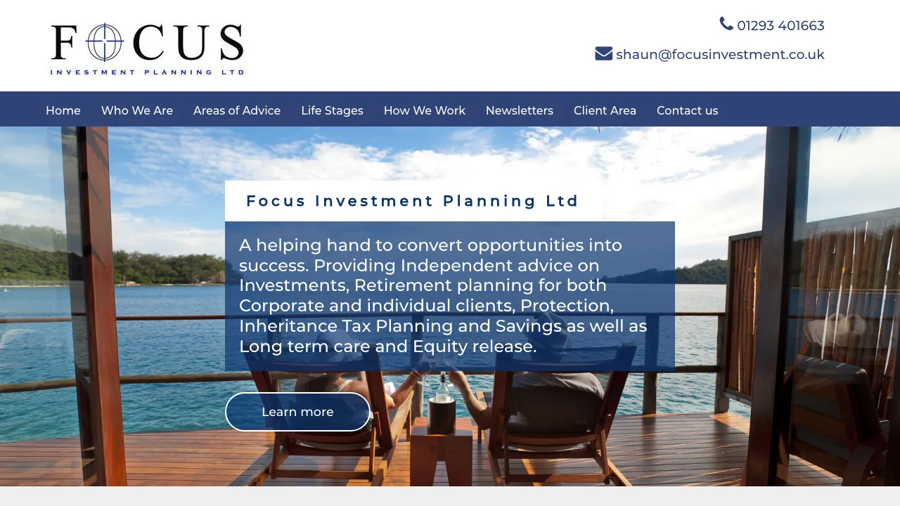 Focus Investment Planning website preview