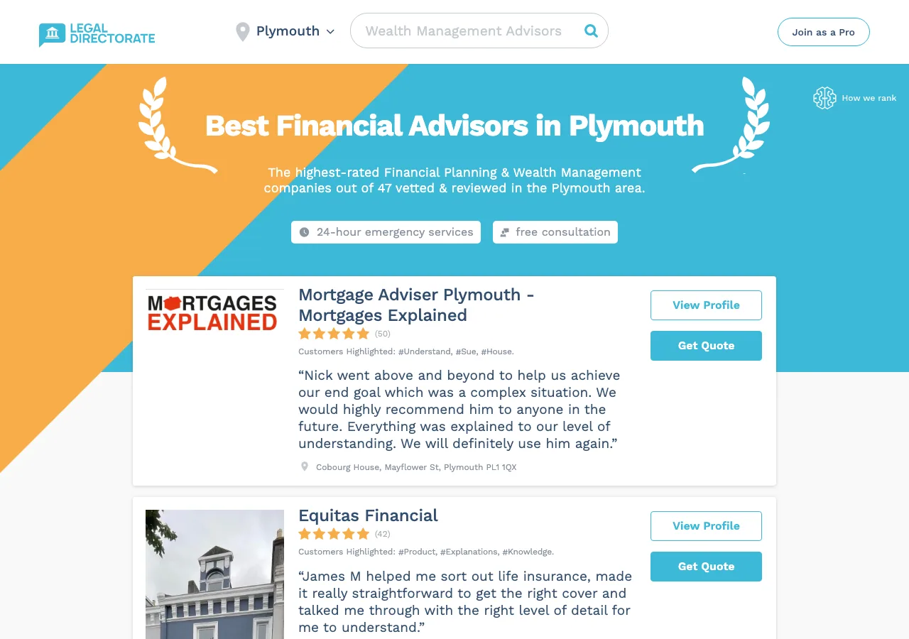 GB Financial Consultancy Plymouth website preview