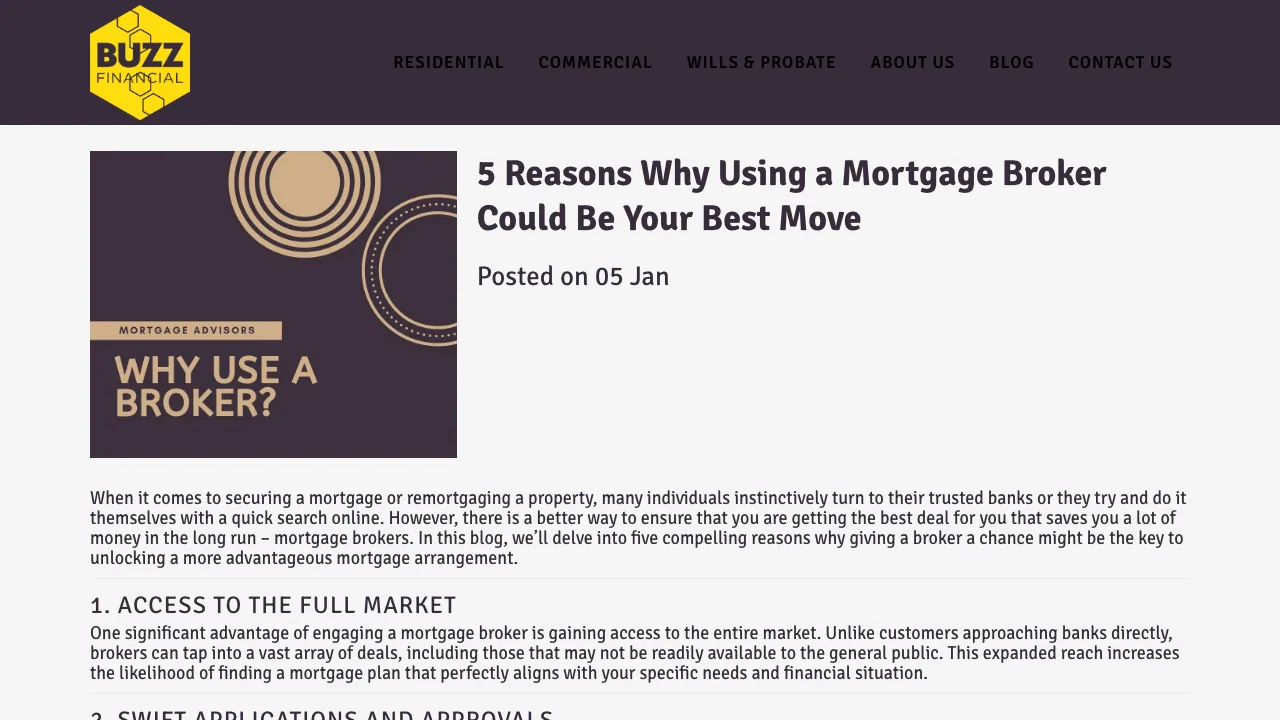 Buzz Financial website preview