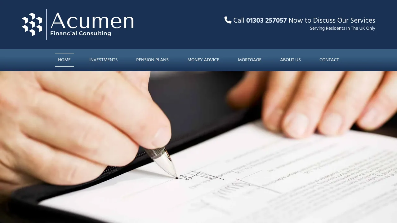 Acumen Financial Consulting website preview