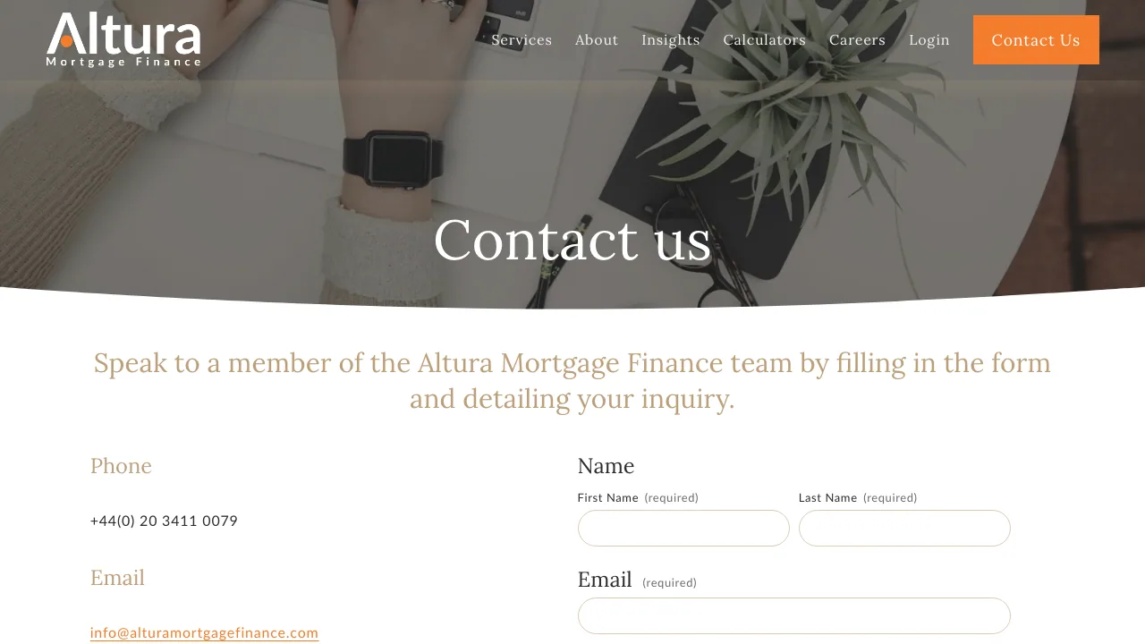Altura Mortgage Finance website preview