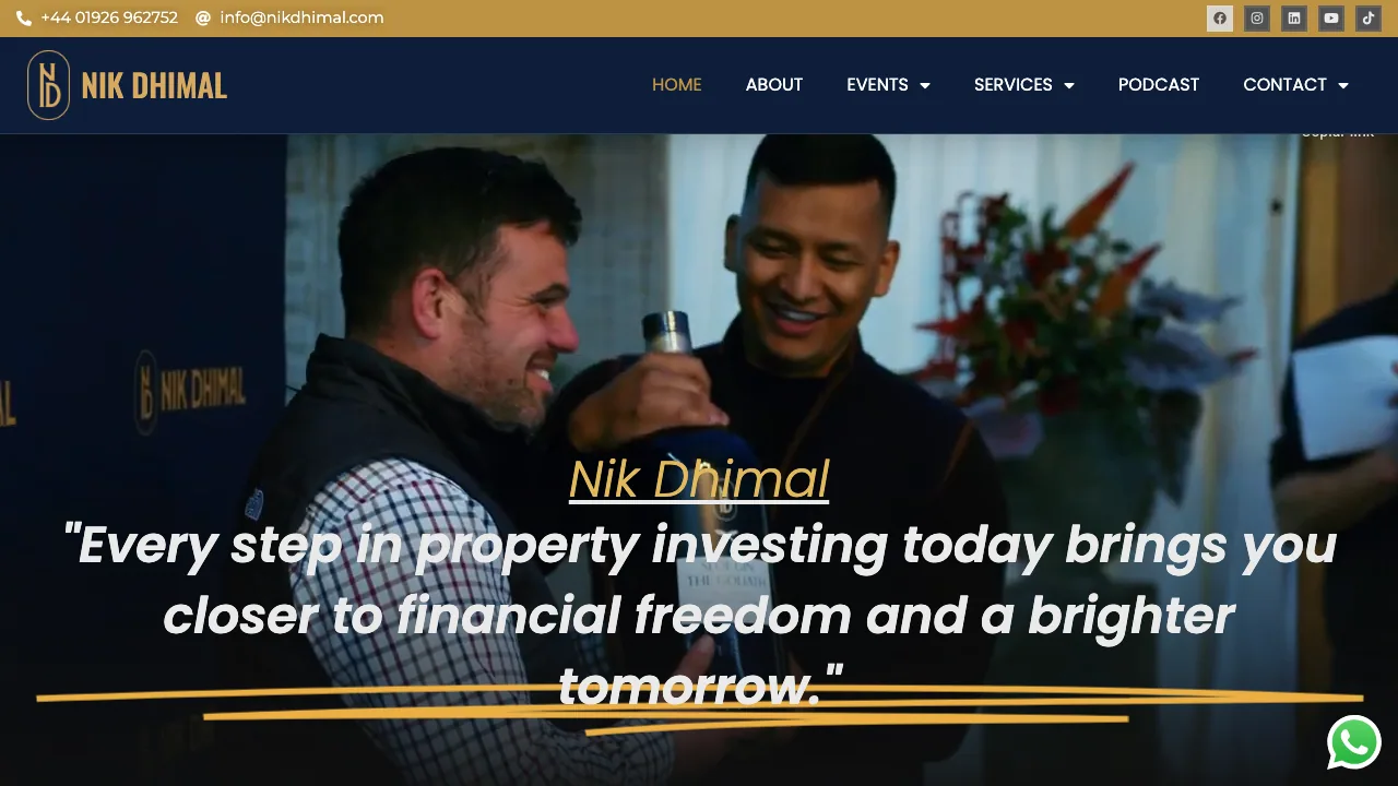 Nik Dhimal Ltd. website preview