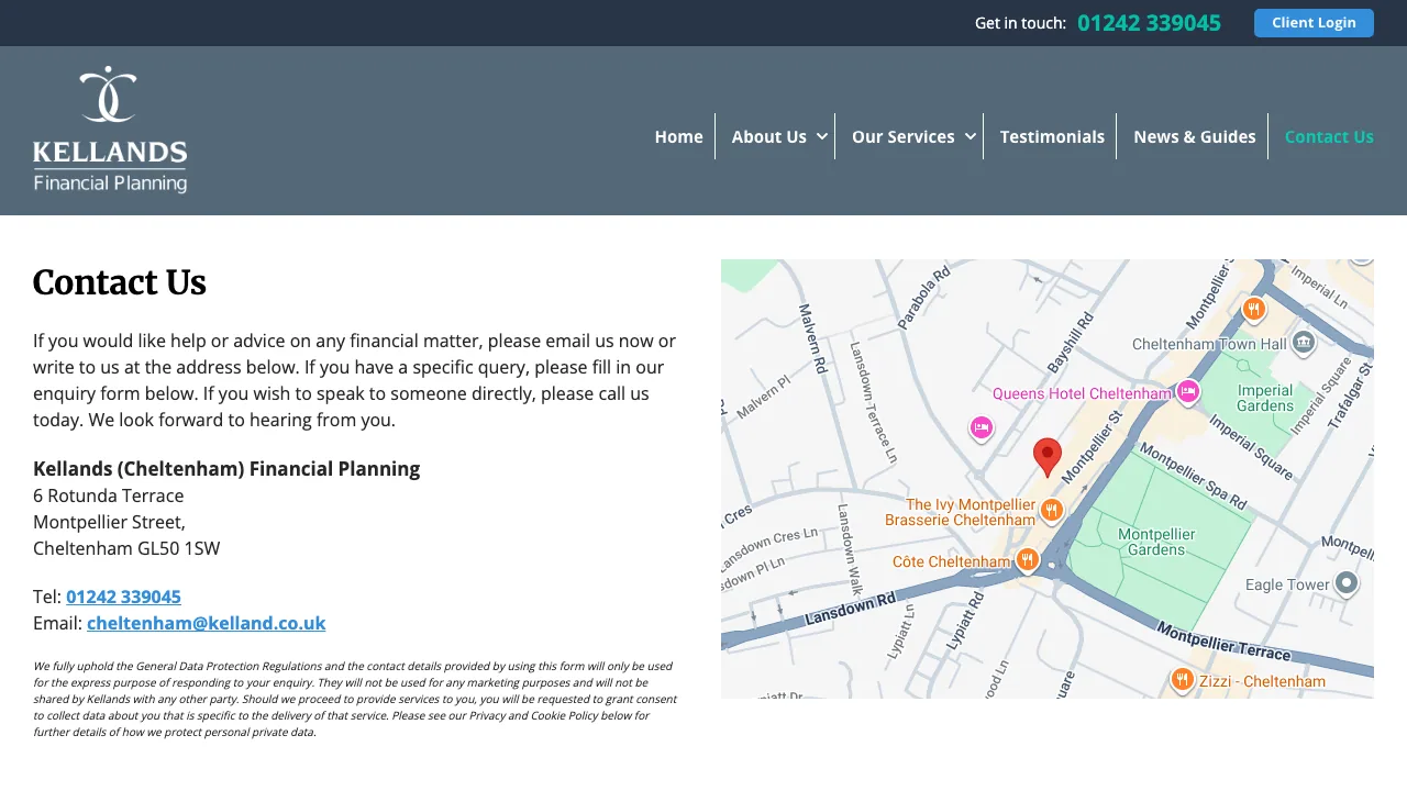Kellands Cheltenham website preview